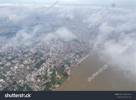 Aerial View Varanasi City Ganges River Stock Photo 2226913657 ...