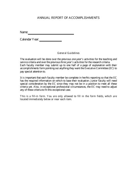 Annual Report Of Accomplishments Template Fill Out Sign Online And