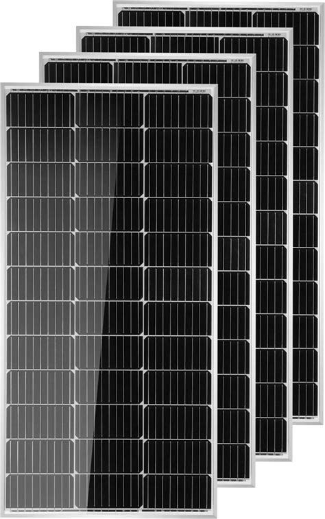 HQST 4PCS 9BB Cell 100W Solar Panel 12V 400 Watt Monocrystalline Solar