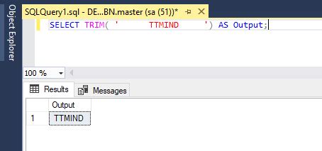 TRIM Function In SQL Server 2017