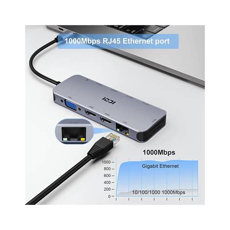 NÖrdic 1 Til 11 Usb C Dockingstation Til Tredobbelte Skærme 2xhdmi