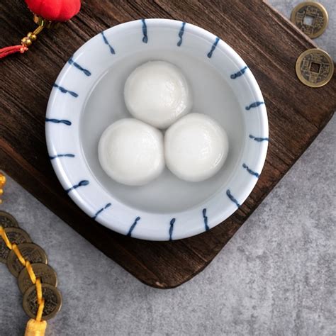 Premium Photo Top View Of Big Tangyuan Yuanxiao Glutinous Rice