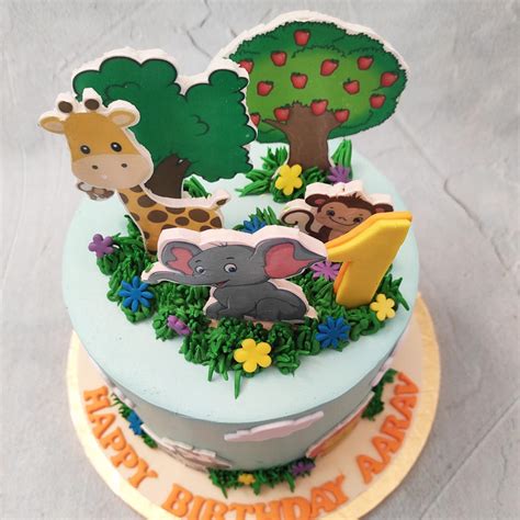 Jungle Safari Theme Cake | Safari Jungle Cake | Order Custom Cakes in Bangalore – Liliyum ...