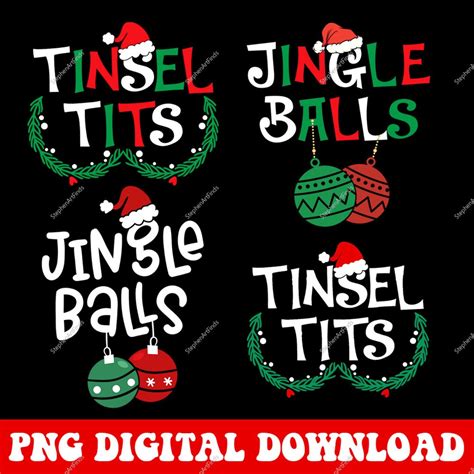 Jingle Balls Tinsel Tits Png Matching Couple Chestnuts Jingle Etsy