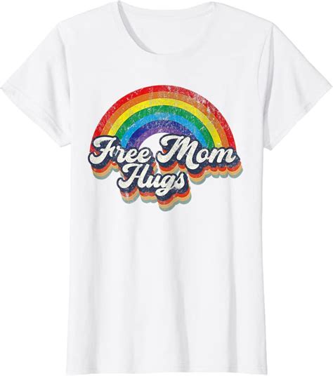 Free Mom Hugs Rainbow Heart Lgbt Flag Lgbt Pride Month T Shirt