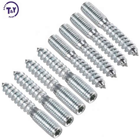 Stainless Steel Zinc Metric Self Drilling Screw Dual Thread Hanger Bolts With Wood And Metric