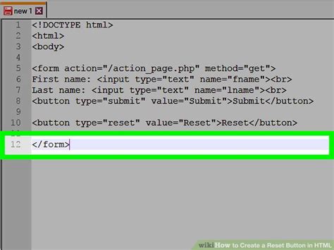 How To Create A Reset Button In HTML 5 Steps With Pictures