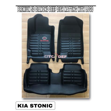 Kia Stonic 2019 To 2023 Premium 5D Diamond Deep Dish Matting With Logo