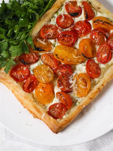 Puff Pastry Tart With Tomato And Ricotta Cheese Recipe