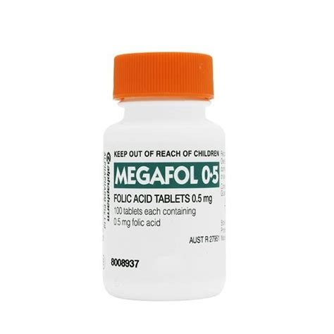 Megafol 0 5mg Folic Acid 100 Tablets The Online Pharmacy