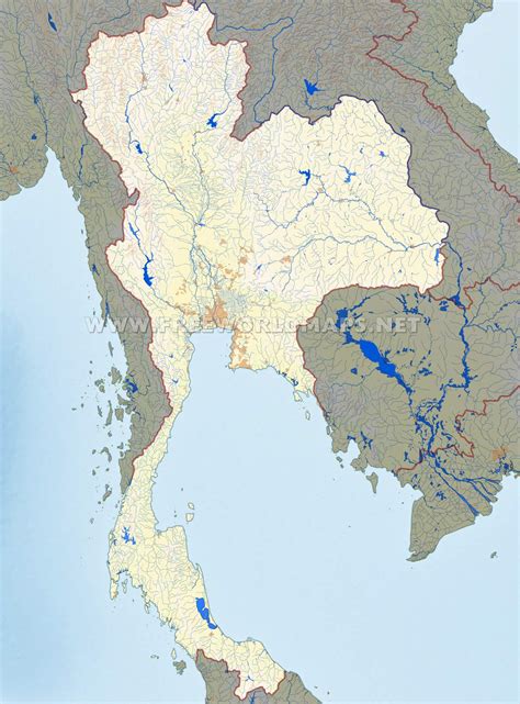 Thailand Physical Map