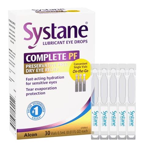 Systane Complete Unit Dose Preservative Free Eye Drops 30ct Single Use Vials For Dry Eye Relief