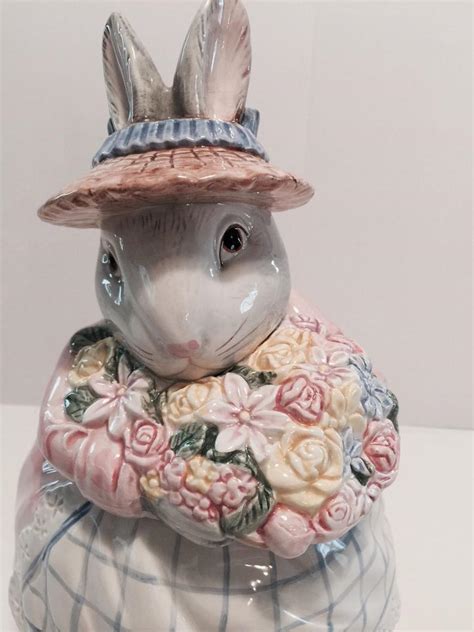 Fitz And Floyd Bunny Hollow Cookie Jar Discontinued Very Htf