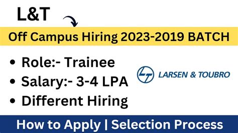 L T Off Campus Hiring Direct Hiring 2023 2022 2019 BATCH How To