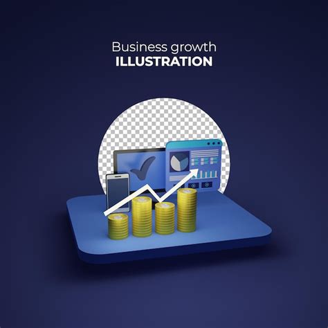 Premium Psd D Business Growth Charts Illustration