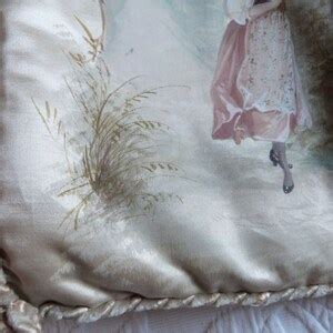 Antique French Silk Lingerie Bag Stockings Pocket Boudoir Trousseau LARGE French Floral Vanity W