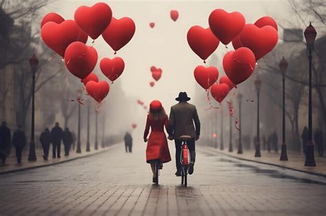 Premium Photo Photo Of Couple Riding Bicycles Together Valentines Day