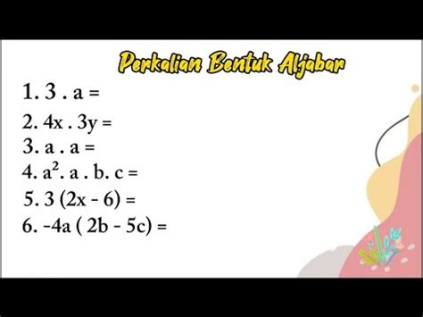 perkalian bentuk aljabar matematika kelas  youtube