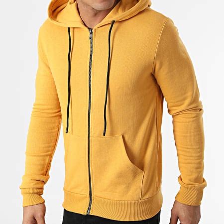 Kymaxx Sweat Zippé Capuche Zurich Jaune Moutarde