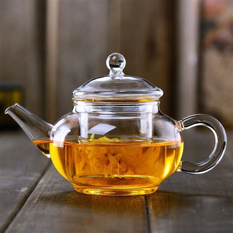 Healthy Glass Tea Infuser Teapot , Heat Resistant All Glass Teapot With ...