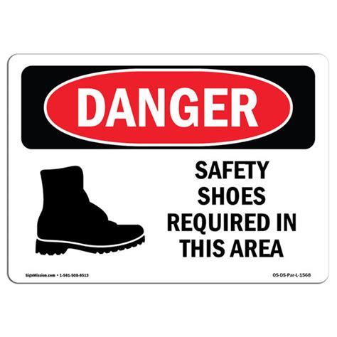 Signmission Osha Danger Safety Shoes Required Area Symbol Sign Wayfair