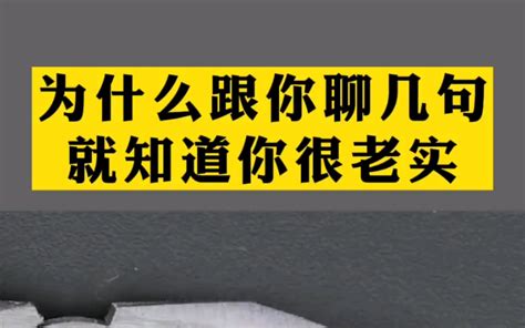 为什么别人跟你聊几句话就知道你很老实 哔哩哔哩