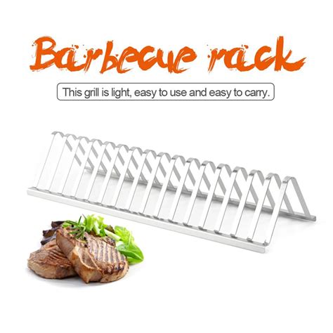 Edelstahl Grill Fleisch Rippe Rack Braten Stehen Outdoor Bbq Zubeh R