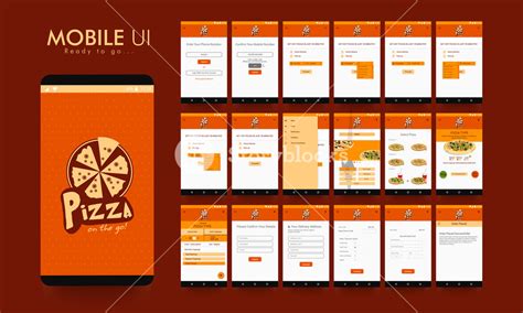 Material Design UI UX And GUI Kit For Online Food Order Mobile Apps