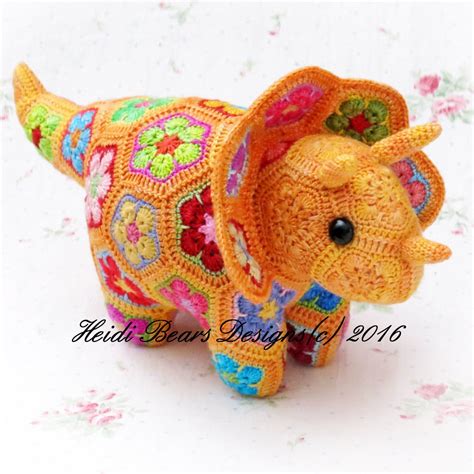 Plod The African Flower Triceratops Etsy Crochet African Flowers