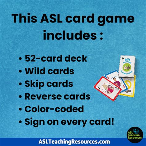 Game Playing Cards The Asl Series Asl Teaching Resources