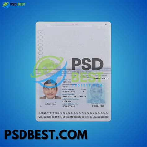 India New Passport Fully Editable Template In PSD Format PSD BEST