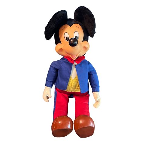 Vtg Disney Mickey Mouse 27 Plush Knickerbocker Applause 3409 Plastic ...