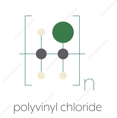 Polyvinyl chloride polymer chemical structure, illustration - Stock ...