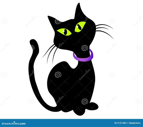 Isolated Black Cat Clip Art Stock Illustration - Illustration: 3131385