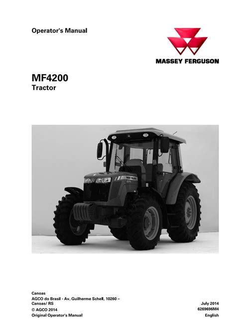 Massey Ferguson Mf 4200 Series Tractor Operator S Manual