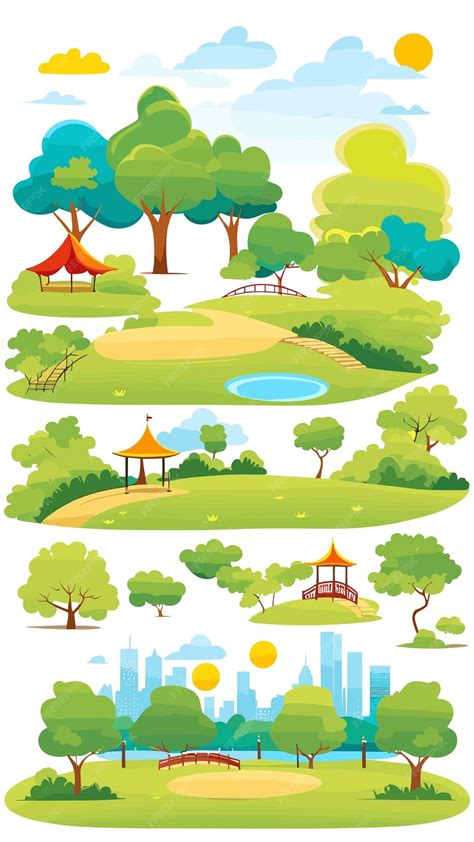 Premium Vector | Park drawing cartoon artwork vector