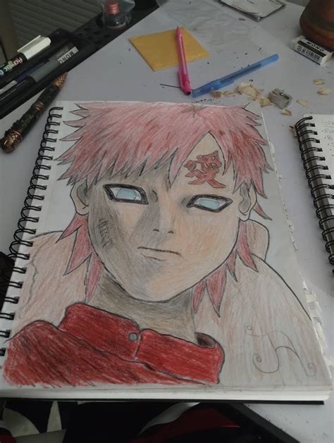 Gaara from Naruto fan art(colored) by Artrules22 on DeviantArt