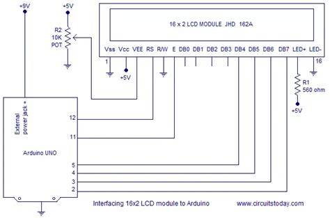 Arduino Lcd Pin Diagram