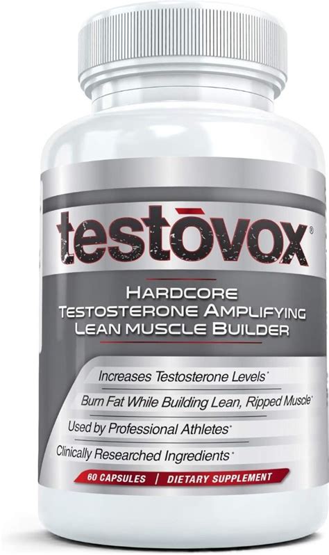 Testovox Hardcore Muscle Builder And Testosterone Booster Build Lean Mass Strength Enhance Men