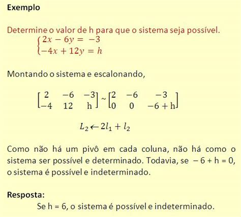 Álgebra linear Área 1 Sistema possível