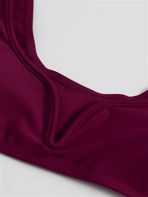 V Wired High Waisted Bikini Swimsuit SHEIN USA