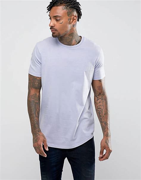 Asos Design Longline T Shirt With Curve Hem Asos