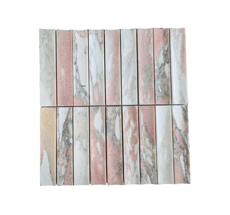 Blush Pink Marble Concave Tiles Chase Tiles