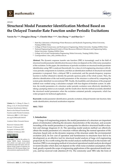 PDF Structural Modal Parameter Identification Method Based On The