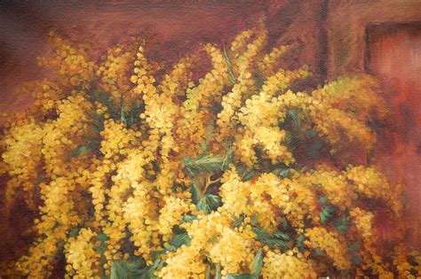 Mimosa Oil Painting Flowers Mimosa Painting Art Original Still - Etsy