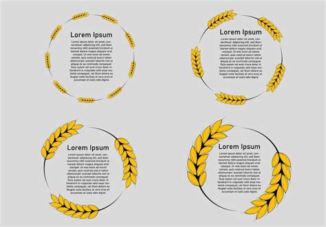 Premium Vector | Set of rice frame design template