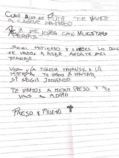 diario22 ar Horror Te seguís metiendo y te vamos a matar cura hijo