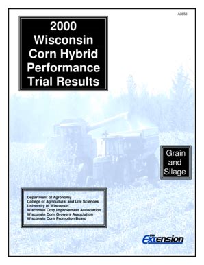 Fillable Online Corn Agronomy Wisc 2000 Wisconsin Corn Hybrid