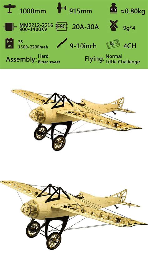 Balsa Plane Large Electric Fixed Wing Plane Balsa Kits 1000mm Wingspan ...