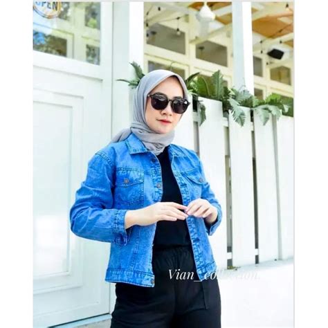 Jual Jaket Jeans Wanita Kekinian Korea Style Jaket Snow Denim